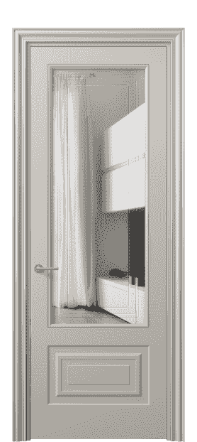 Дверь межкомнатная 8442 МСБЖ Прозрачное стекло с гравировкой Mascot. Цвет Матовый светло-бежевый. Материал Гладкая эмаль. Коллекция Mascot. Картинка.