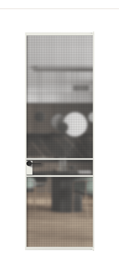 Алюминиевая дверь АЛПЛ040.02 Алюминий светло-серый Декоративное стекло с сеткой "Mesh silver", триплекс Цена 129470  | Volhovec