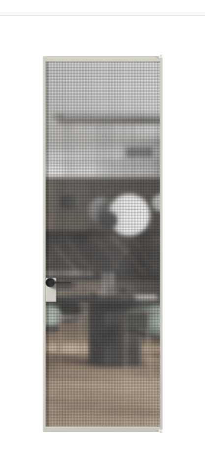 Алюминиевая дверь АЛПЛ040.01 Алюминий тёплый серый Декоративное стекло с сеткой "Mesh silver", триплекс Цена 124670  | Volhovec