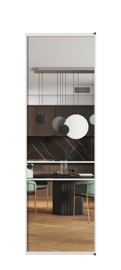 Алюминиевая дверь АЛПЛ040.02 Алюминий серый Прозрачное стекло "Crystal Vision", калёное, 6 мм Цена 117452  | Volhovec