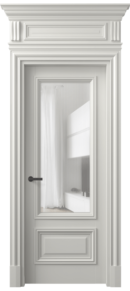 Межкомнатная дверь Антик 7306 Матовый серый Рифлёное стекло "Дюна", триплекс Цена 168609 ₽ | Volhovec