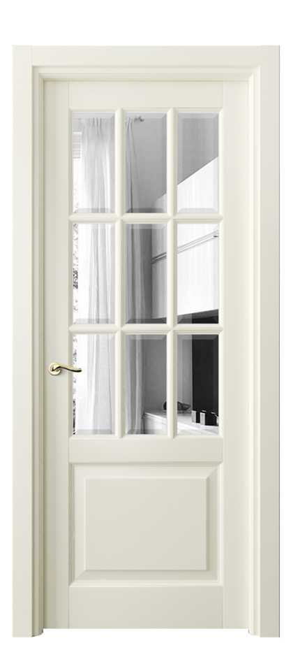 Межкомнатная дверь Lignum 0748 Бук молочно-белый Двустороннее зеркало с фацетом, триплекс Цена 117799 ₽ | Volhovec