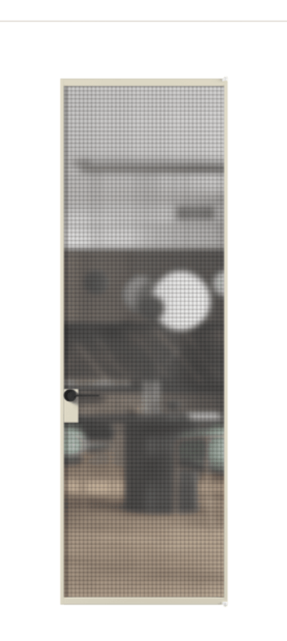 Алюминиевая дверь АЛПЛ040.01 Алюминий бежево-серый Декоративное стекло с сеткой "Mesh silver", триплекс Цена 124670  | Volhovec
