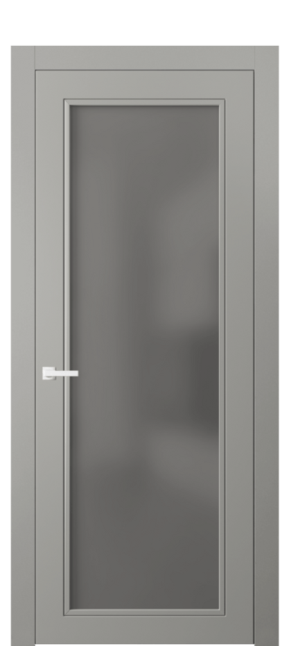 Межкомнатная дверь Neo Classic 8000 Матовый нейтральный серый Сатинированное серое стекло, триплекс Цена 63119 ₽ | Volhovec
