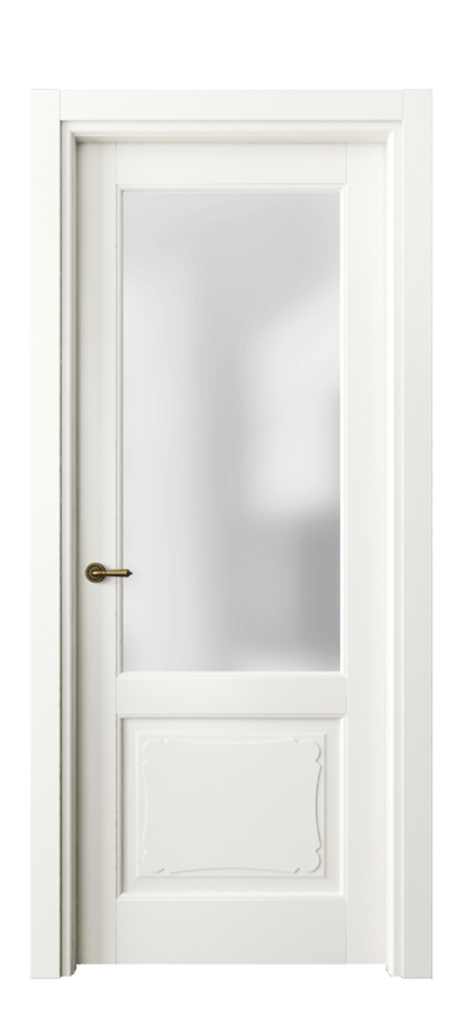 Межкомнатная дверь Тоскана Элегантэ 6322 Матовый жемчужный Сатинированное стекло Цена 97399 ₽ | Volhovec