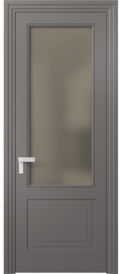 Межкомнатная дверь Rocca 8352 Матовый классический серый Сатинированное бронзовое стекло, триплекс Цена 77899 ₽ | Volhovec