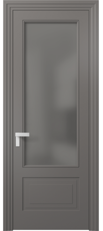 Межкомнатная дверь Rocca 8342 Матовый классический серый Сатинированное серое стекло, триплекс Цена 77899 ₽ | Volhovec