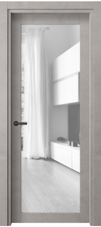 Межкомнатная дверь Neo 2102 Леон серебро Прозрачное стекло, триплекс Цена 41699 ₽ | Volhovec