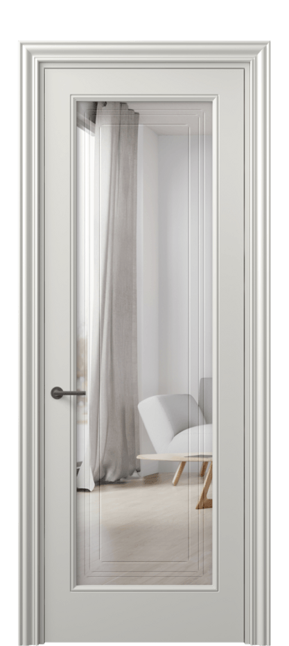 Межкомнатная дверь Mascot 8400 Матовый серый Двустороннее зеркало с гравировкой "Грани"», триплекс, 7 мм Цена 63679 ₽ | Volhovec