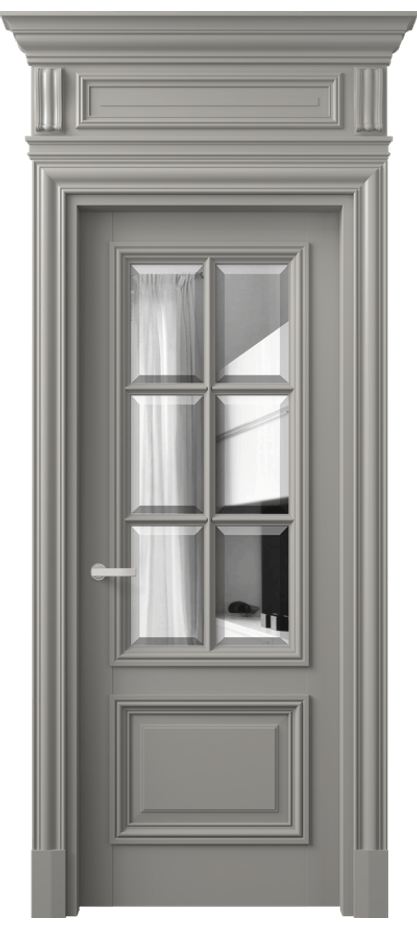 Межкомнатная дверь Антик 7312 Матовый нейтральный серый Двустороннее зеркало с фацетом, триплекс Цена 186009 ₽ | Volhovec