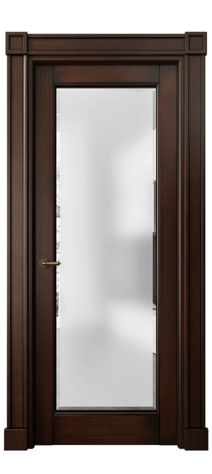 Межкомнатная дверь Тоскана Плано 6300 Бук тёмный с патиной Сатинированное стекло с фацетом Цена 150459 ₽ | Volhovec