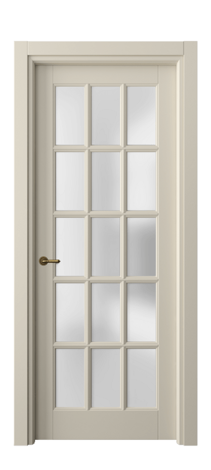 Межкомнатная дверь Тоскана Грильято 6311 Матовый бежево-серый Сатинированное стекло Цена 111899 ₽ | Volhovec
