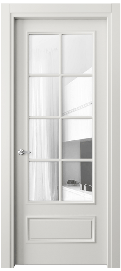 Межкомнатная дверь Paris 8112 Матовый серый Прозрачное стекло Цена 72399 ₽| Volhovec
