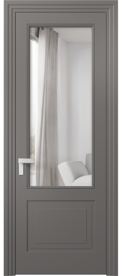 Межкомнатная дверь Rocca 8352 Матовый классический серый Двустороннее зеркало, триплекс Цена 79899 ₽ | Volhovec