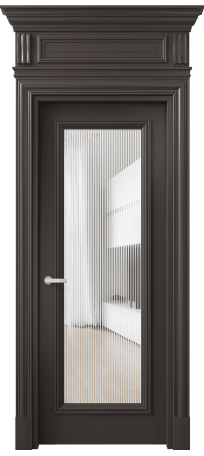 Межкомнатная дверь Antique 7300 Бук антрацит Рифлёное стекло "Дюна", триплекс Цена 168609 ₽ | Volhovec