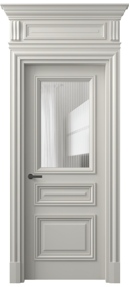 Межкомнатная дверь Антик 7304 Матовый тёплый серый Рифлёное стекло "Мору", триплекс Цена 170609 ₽ | Volhovec