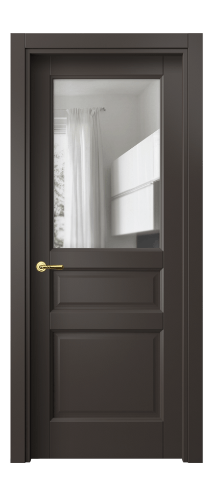 Межкомнатная дверь Галант 1432 Матовый антрацит Прозрачное стекло Цена 43274 ₽ | Volhovec