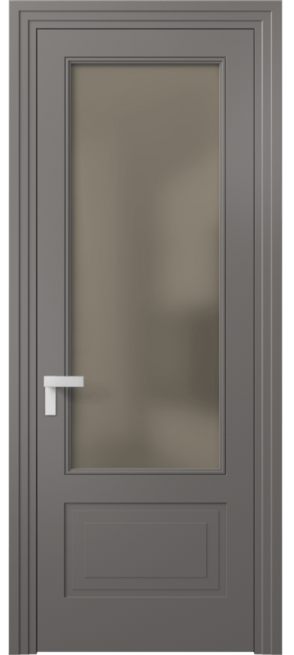 Межкомнатная дверь Rocca 8342 Матовый классический серый Сатинированное бронзовое стекло, триплекс Цена 77899 ₽ | Volhovec