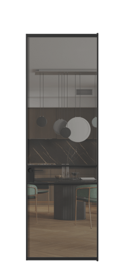 Алюминиевая дверь АЛПЛ040.02 Алюминий Черный Прозрачное серое стекло, триплекс Цена 130890  | Volhovec