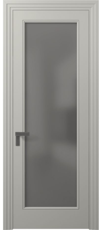 Межкомнатная дверь Rocca 8300 Матовый тёплый серый Сатинированное серое стекло, триплекс Цена 66319 ₽ | Volhovec