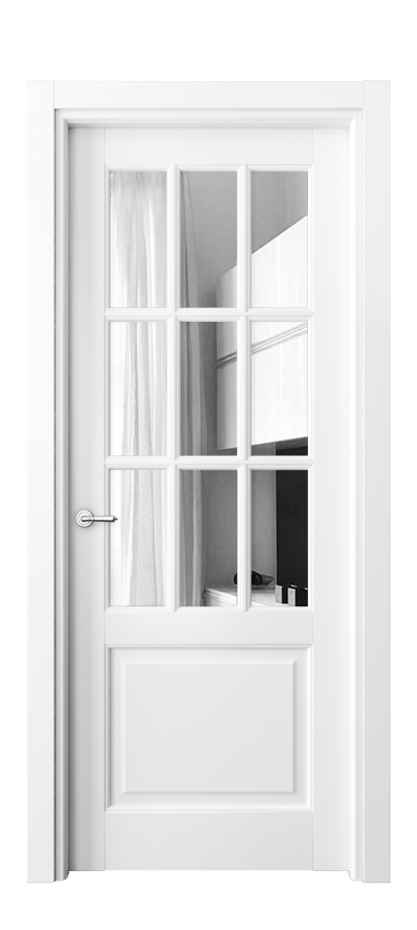 Межкомнатная дверь Тоскана Грильято 6312 Матовый белоснежный Двустороннее зеркало, триплекс Цена 117199 ₽ | Volhovec