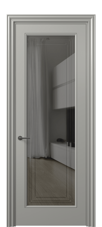 Дверь межкомнатная Mascot 8400 Матовый нейтральный серый Прозрачное серое стекло с гравировкой "Грани", триплекс, 7 мм Фигурный наличник МНСР Цена 62079 ₽ Наличники уже входят в базовый комплект. Фабрика дверей Волховец 8 (800) 551 43 19 Межкомнатная дверь Mascot 8400 Матовый нейтральный серый Прозрачное серое стекло с гравировкой "Грани", триплекс, 7 мм Цена 62079 ₽ | Volhovec