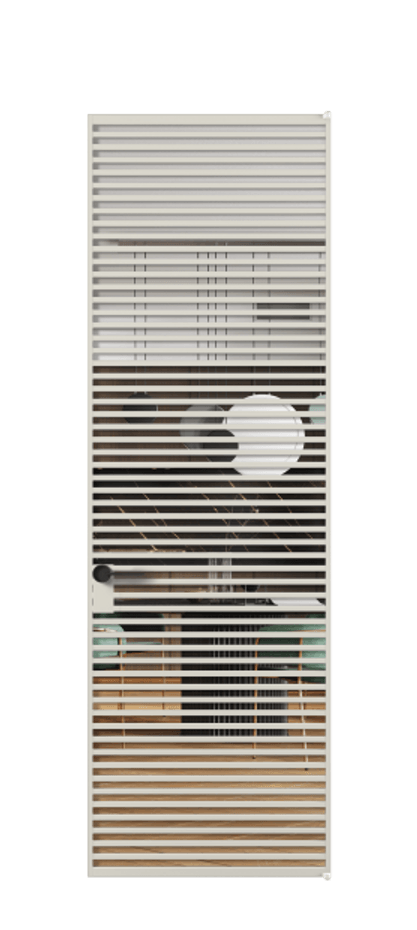 Алюминиевая дверь АЛПЛ040.07 Алюминий облачно-серый Прозрачное стекло "Crystal Vision", калёное, 6 мм Цена 201360  | Volhovec