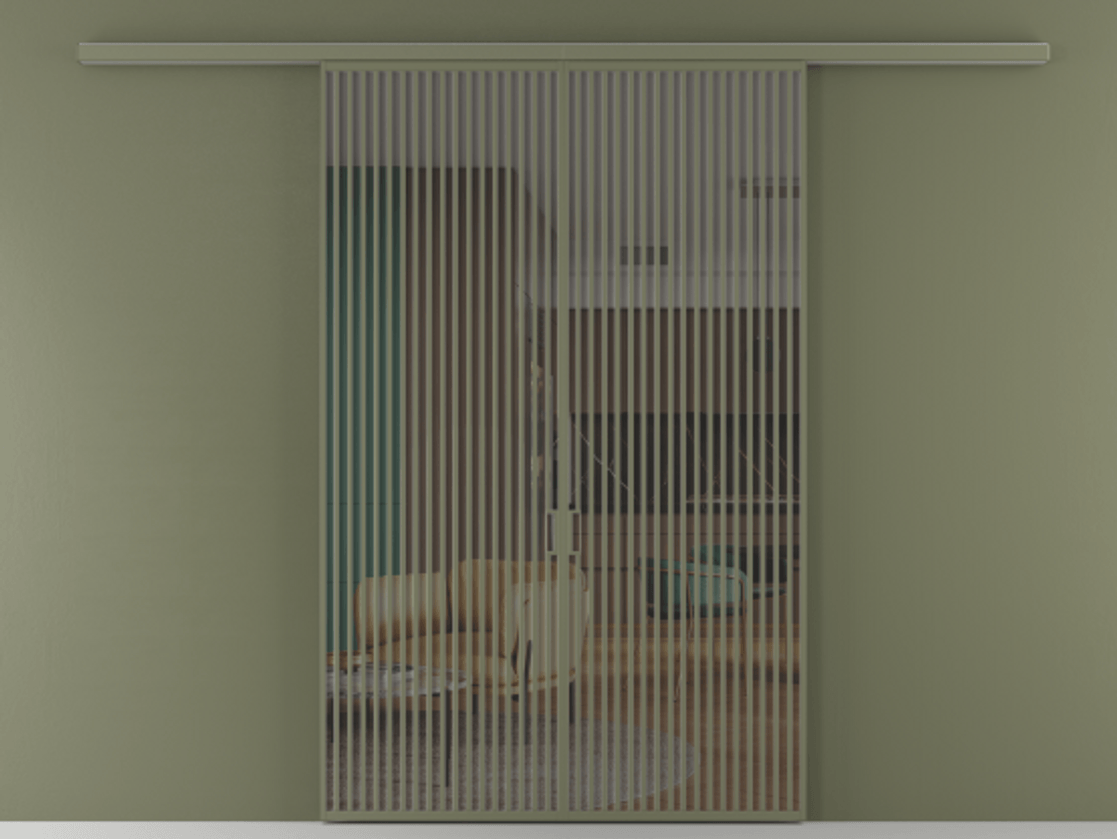 Перегородка Formato вдоль стены 2 створки АЛПР 040.06 Алюминий оливковый тёмный Прозрачное серое стекло, триплекс Цена 359760 ₽ | Volhovec