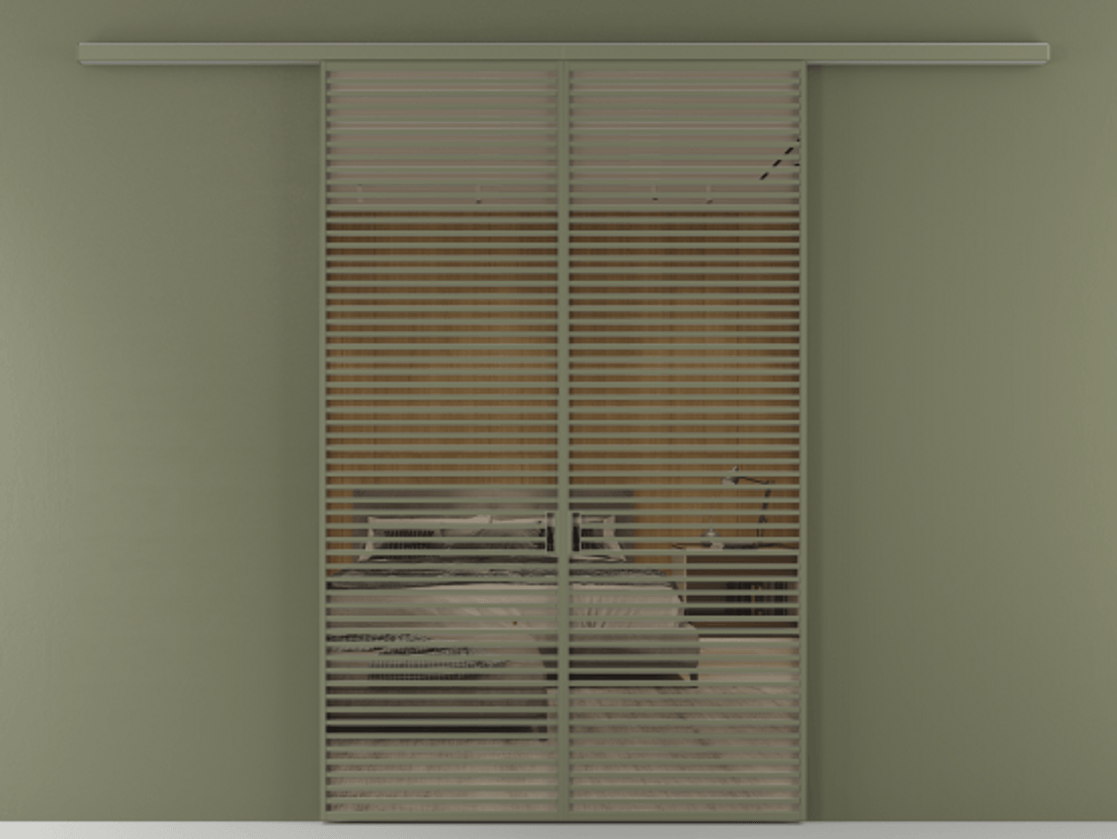 Перегородка Formato вдоль стены 2 створки АЛПР 040.07 Алюминий оливковый тёмный Рефлективное бронзовое стекло "Stopsol", калёное Цена 445000 ₽ | Volhovec