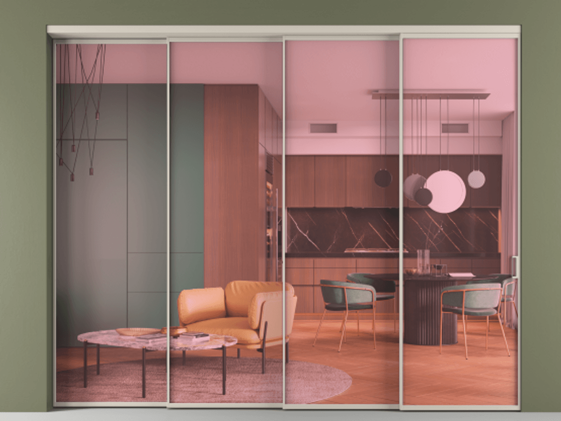 Перегородка Formato внутри проёма телескопик синхро 3 АЛПР 040.01 Алюминий светло-бежевый Прозрачное розовое стекло, триплекс. Цена 446440 ₽ 1. Полотно 4 шт. (800/2100 мм)
2. Комплект установки раздвижной системы
3. Базовый комплект фурнитуры
4. Комплект фурнитуры телескопик синхро-3
5. Ручка RONDO
. Фабрика дверей Волховец 8 (800) 551 43 19 Перегородка Formato внутри проёма телескопик синхро 3 АЛПР 040.01 Алюминий светло-бежевый Прозрачное розовое стекло, триплекс Цена 446440 ₽ | Volhovec