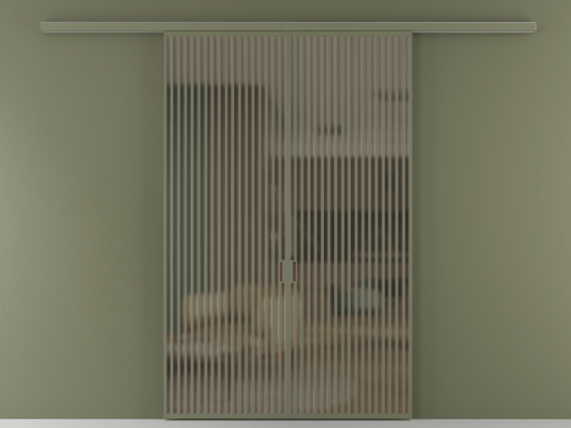 Перегородка Formato вдоль стены 2 створки АЛПР 040.06 Алюминий оливковый тёмный Сатинированное бронзовое стекло, триплекс Цена 359760 ₽ | Volhovec