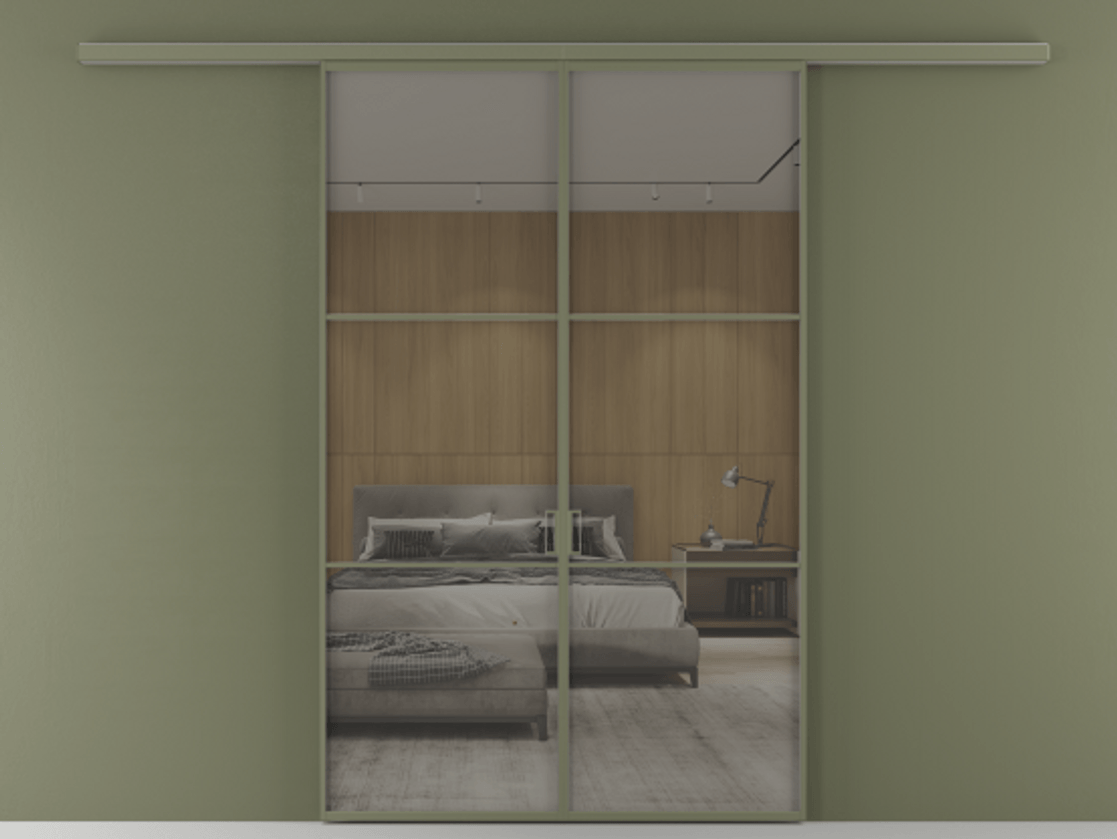 Перегородка Formato вдоль стены 2 створки АЛПР 040.03 Алюминий оливковый тёмный Рефлективное серое стекло "Stopsol", калёное. Цена 249000 ₽ 1. Полотно 2 шт. (800/2100 мм)
2. Комплект установки раздвижной системы
3. Базовый комплект фурнитуры
4.Ручка RONDO
. Фабрика дверей Волховец 8 (800) 551 43 19 Перегородка Formato вдоль стены 2 створки АЛПР 040.03 Алюминий оливковый тёмный Рефлективное серое стекло "Stopsol", калёное Цена 249000 ₽ | Volhovec