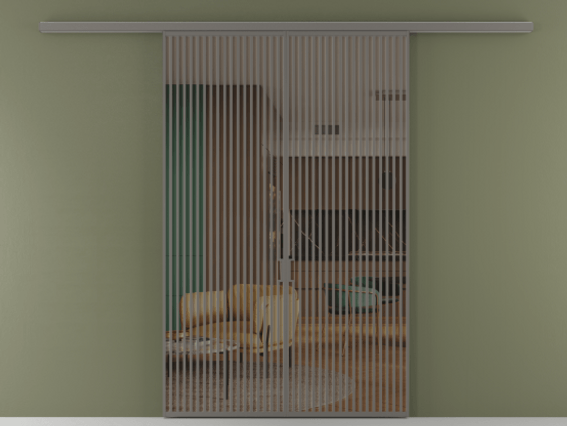 Перегородка Formato вдоль стены 2 створки АЛПР 040.06 Алюминий классический серый Прозрачное бронзовое стекло, триплекс Цена 359760 ₽ | Volhovec