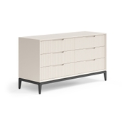 Комод Velvet 6 ящиков Матовый бежево-серый