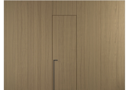 Панели для отделки стен Стеновая панель в древесной отделке Дуб сепия матовый рифт. Цвет Дуб сепия матовый рифт. Материал Радиальный шпон Naturwood. Коллекция Древесные отделки. Картинка.