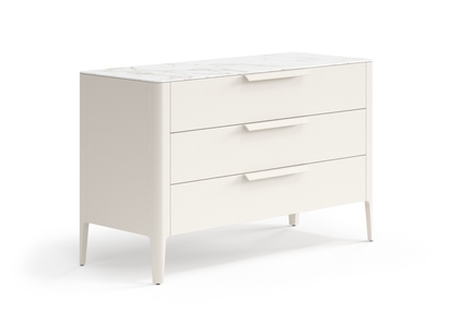 Мебель Комод Piega 3 ящика. Цвет Матовый облачно-серый. Материал Гладкая эмаль. Коллекция Комод Piega 3 ящика. Картинка.