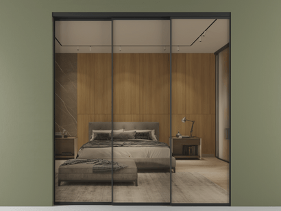 Алюминевая перегородка vn3_01 Stopsol Bronze ЧЕР. Цвет Алюминий Черный. Материал Алюминий. Коллекция Перегородка Formato внутри проёма телескопик синхро 2. Картинка.