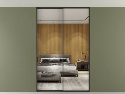 Алюминевая перегородка АЛПР 040.01_ААН_Зеркало триплекс_new. Цвет Алюминий антрацит. Материал Алюминий в эмали. Коллекция Перегородка Formato внутри проёма двустворчатая со скрытым креплением в потолок. Фото. Алюминевая перегородка АЛПР 040.01_ААН_Зеркало триплекс_new. Цвет Алюминий антрацит. Материал Алюминий в эмали. Коллекция Перегородка Formato внутри проёма двустворчатая со скрытым креплением в потолок. Картинка.