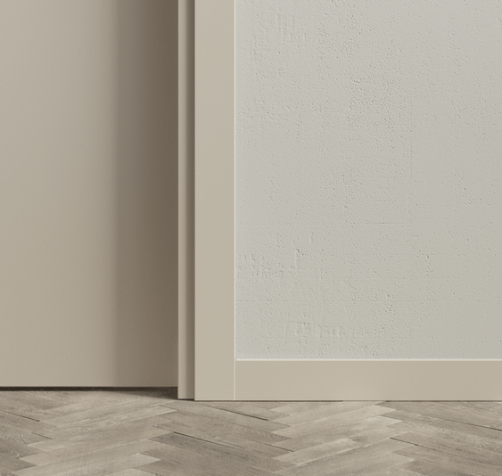 Плинтус Плинтус Плоский 75 мм. Цвет Бук светло-бежевый. Коллекция Плинтус Плоский 75 мм. Картинка.