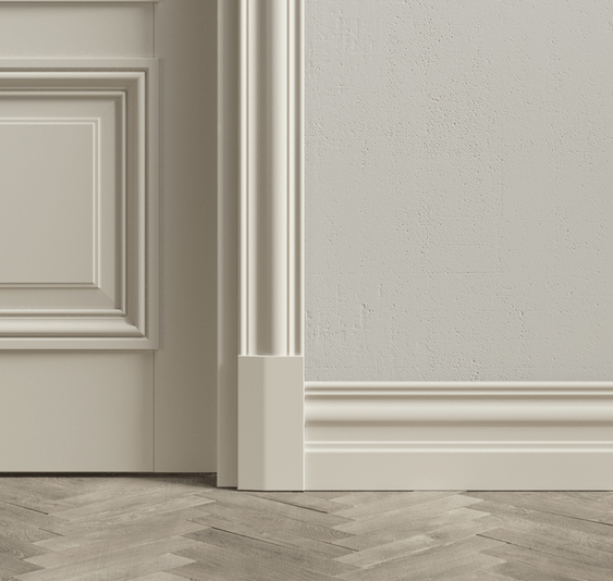 Плинтус Плинтус Высокий классический. Цвет Бук облачный серый. Коллекция Плинтус Высокий классический. Картинка.