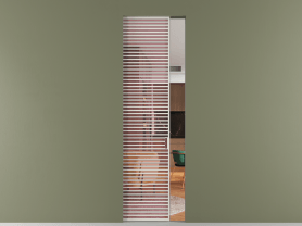 Алюминевая перегородка АЛПР 040.07 БЕЛ ПРОЗ РОЗ. Цвет Алюминий Белый. Материал Алюминий. Коллекция Перегородка Formato скрытый пенал 1 створка. Картинка.