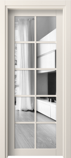 Дверь межкомнатная 2106 ПЭКБ ДВ ЗЕР. Цвет ПЭТ кремово-белый. Материал ПЭТ. Коллекция Neo1. Картинка.