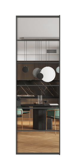 Дверь межкомнатная АЛПЛ040.04 ГР Графитовый Crystalvision. Цвет Графитовый. Материал Алюминий металлик. Коллекция Формато. Картинка.