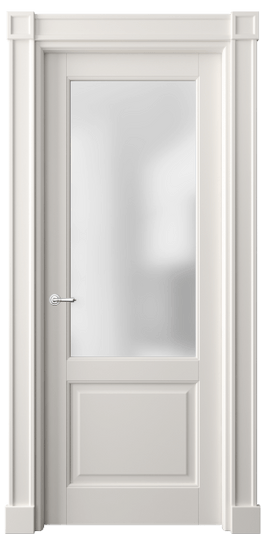 Дверь межкомнатная 6302 МПБЛ САТ. Цвет Матовый пудровый белый. Материал Гладкая эмаль. Коллекция Тоскана Плано. Картинка.