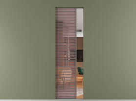 Алюминевая перегородка АЛПР 040.077 МКЛС ПРОЗ РОЗ. Цвет Алюминий классический серый. Материал Алюминий в эмали. Коллекция Перегородка Формато скрытый пенал 1 створка. Картинка.