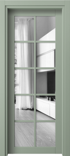 Дверь межкомнатная 2106 ПЭСО ДВ ЗЕР. Цвет ПЭТ светло-оливковый. Материал ПЭТ. Коллекция Neo1. Картинка.