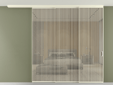 Перегородка Formato вдоль стены на потолок 3 створки с синхронным механизмом