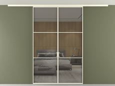 Перегородка Formato вдоль стены на потолок 2 створки