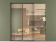 Перегородка Формато внутри проёма 3 створки с синхронным механизмом