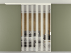 Перегородка Formato вдоль стены на потолок 2 створки с синхронным механизмом